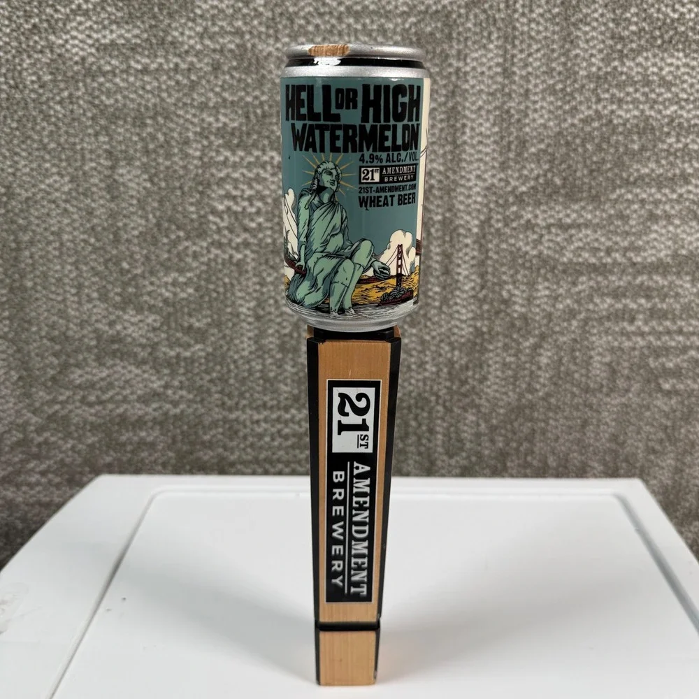 21st Amendment Hell or High Watermelon Beer Tap Handle Wood Multi